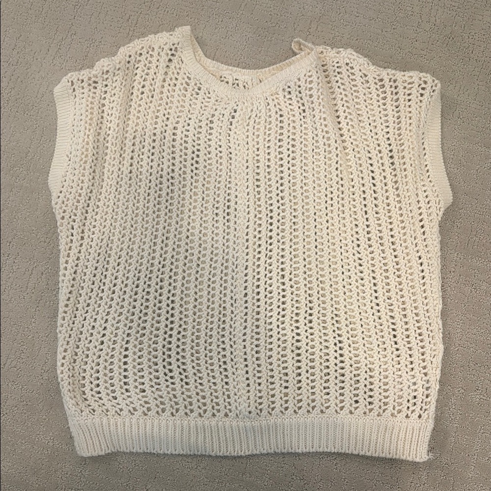 We The Free Cream Crew Neck Sweater with Chunky Knit- XL